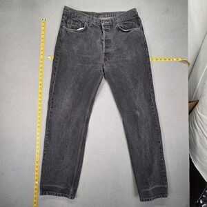 Vintage Levis 501 Jeans Mens Charcoal Straight Button Fly USA 90s Fits 33x31